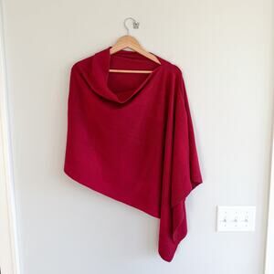 Kerisma Eden II Wool Blend Poncho in Berry Red OS